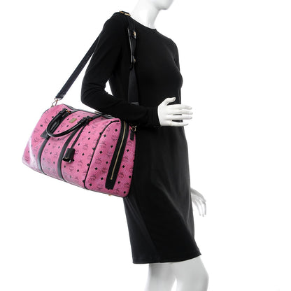 MCM Monogram Visetos Medium Weekender Pink 2 of 15