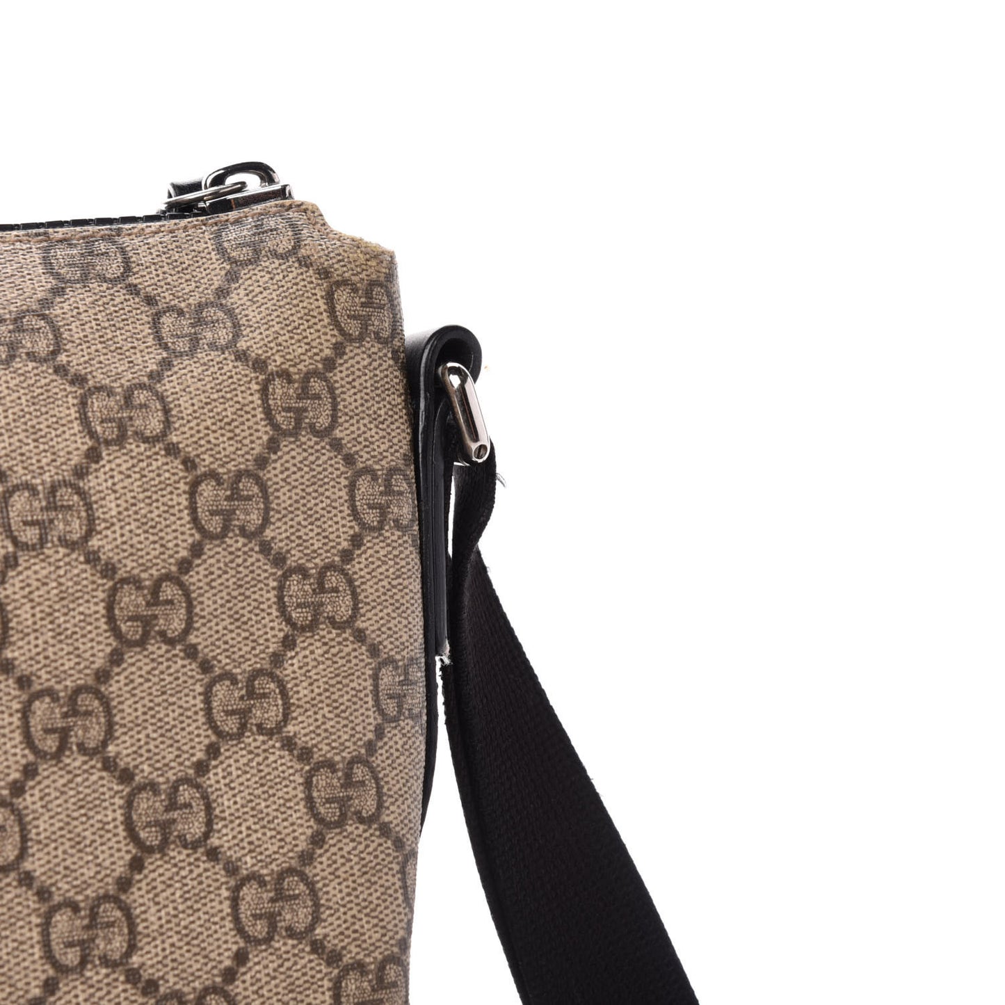 GG Supreme Monogram Flat Messenger Bag Black