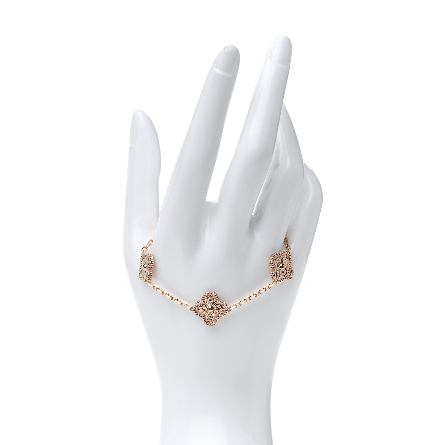 Van Cleef & Arpels 18K Rose Gold 5 Motifs Vintage Alhambra Bracelet 2 of 7