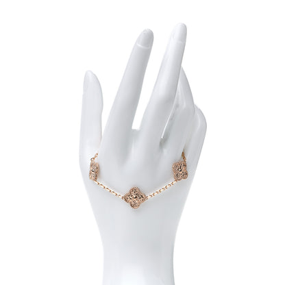 Van Cleef & Arpels 18K Rose Gold 5 Motifs Vintage Alhambra Bracelet 2 of 7