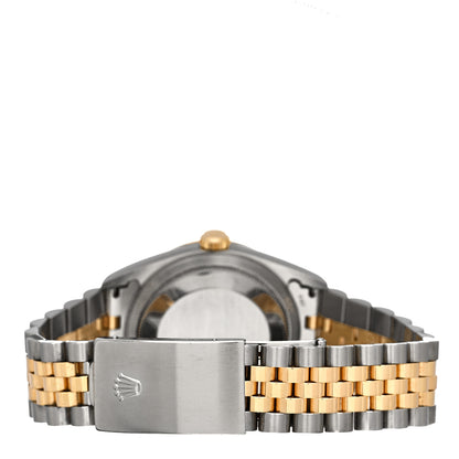 Rolex Stainless Steel 18K Yellow Gold Diamond 36mm Oyster Perpetual Datejust Watch Silver 16233 3 of 4