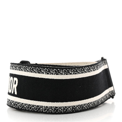 Christian Dior Canvas Embroidered Shoulder Strap Black Ultramatte 2 of 7