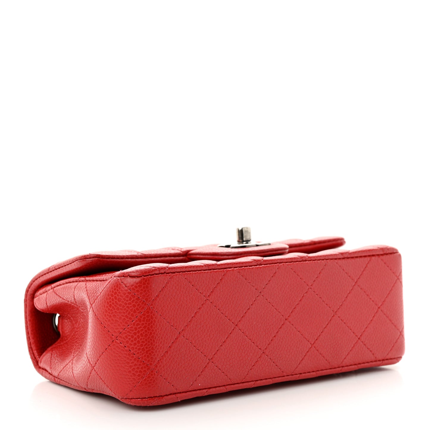 Caviar Quilted Mini Rectangular Flap Red