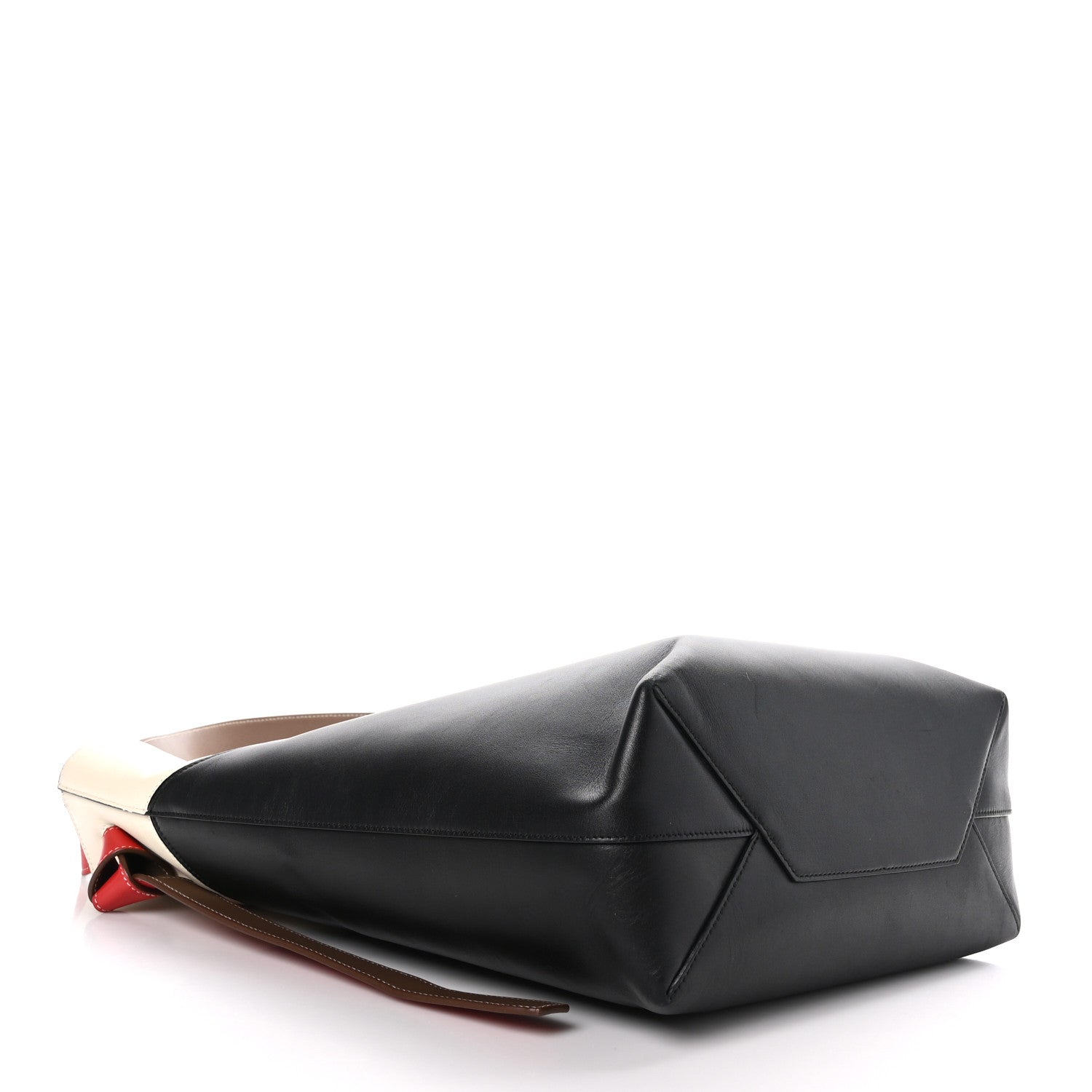 Celine Shiny Smooth Calfskin Twisted Cabas Ivory Black 5 of 9