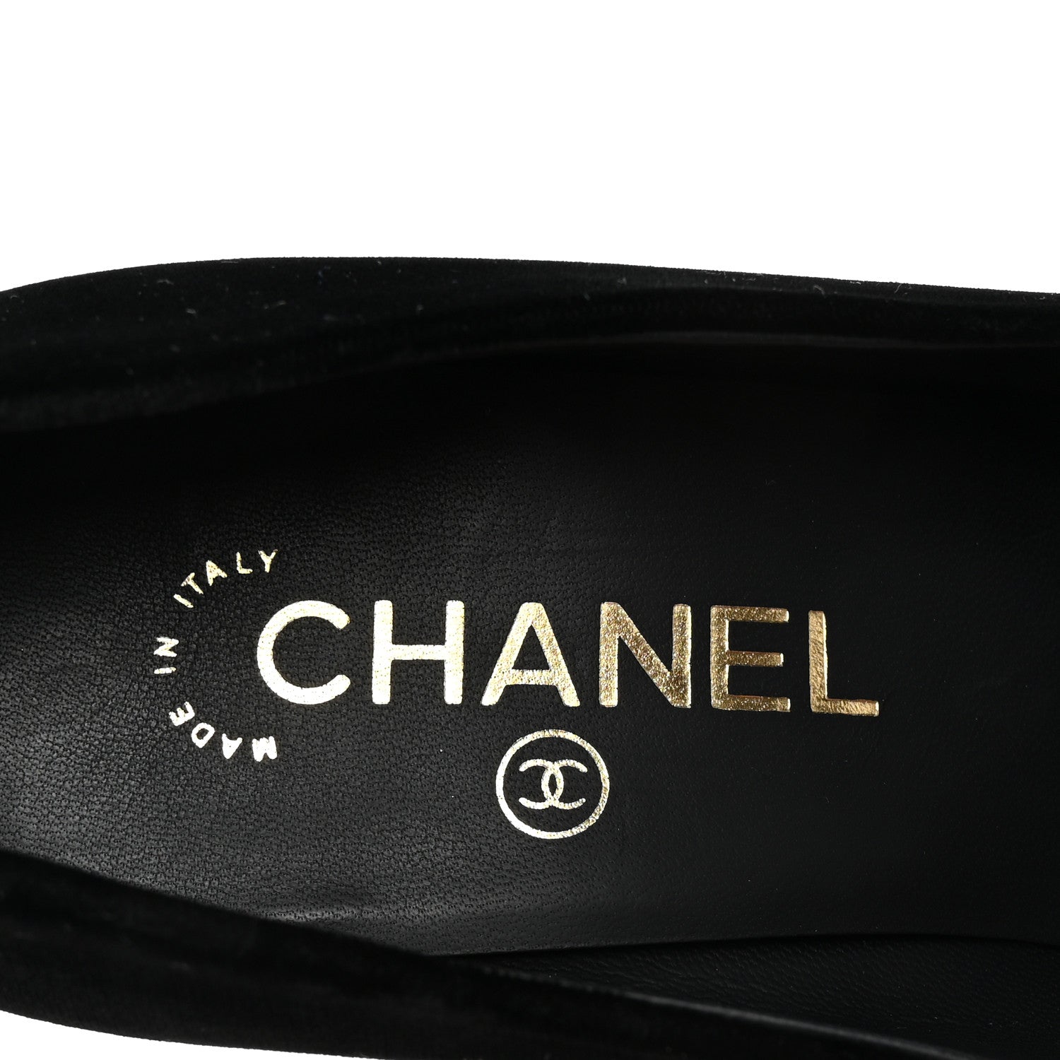Chanel Velvet Satin Cap Toe Pearl Pumps 36 Black 8 of 9
