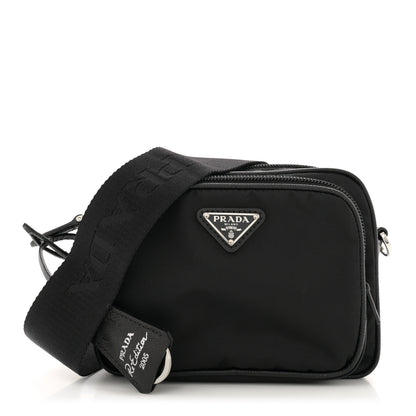 Prada Tessuto Saffiano Brique Crossbody Messenger Bag Black 1 of 9