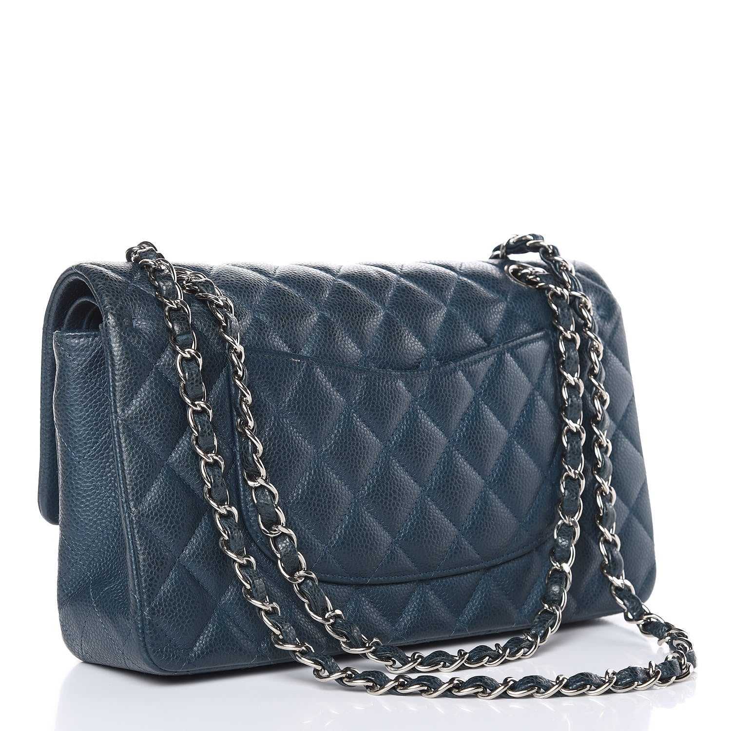Chanel Caviar Quilted Medium Double Flap Dark Turquoise 3 of 13