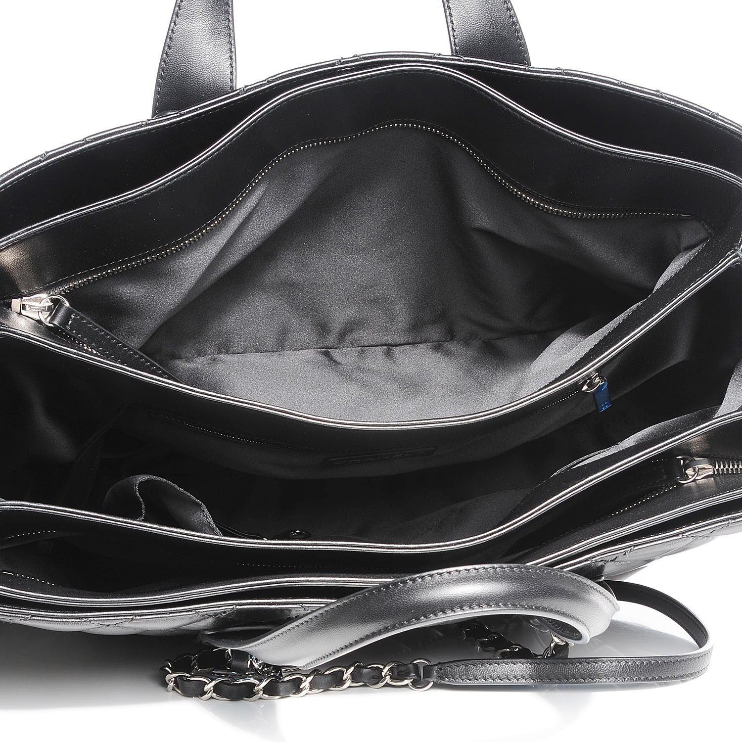 Chanel Lambskin Quilted Large Easy Carry Shopping Tote Black 9 of 9