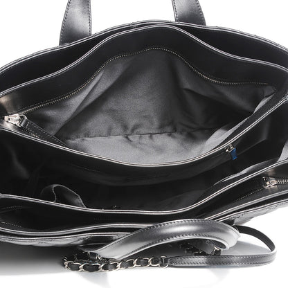 Chanel Lambskin Quilted Large Easy Carry Shopping Tote Black 9 of 9