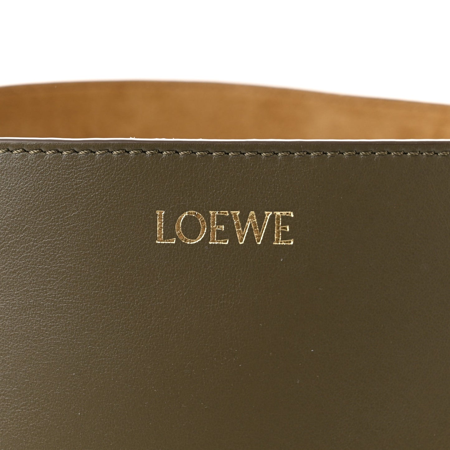 Shiny Calfskin Puzzle Fold Tote Dark Khaki Green