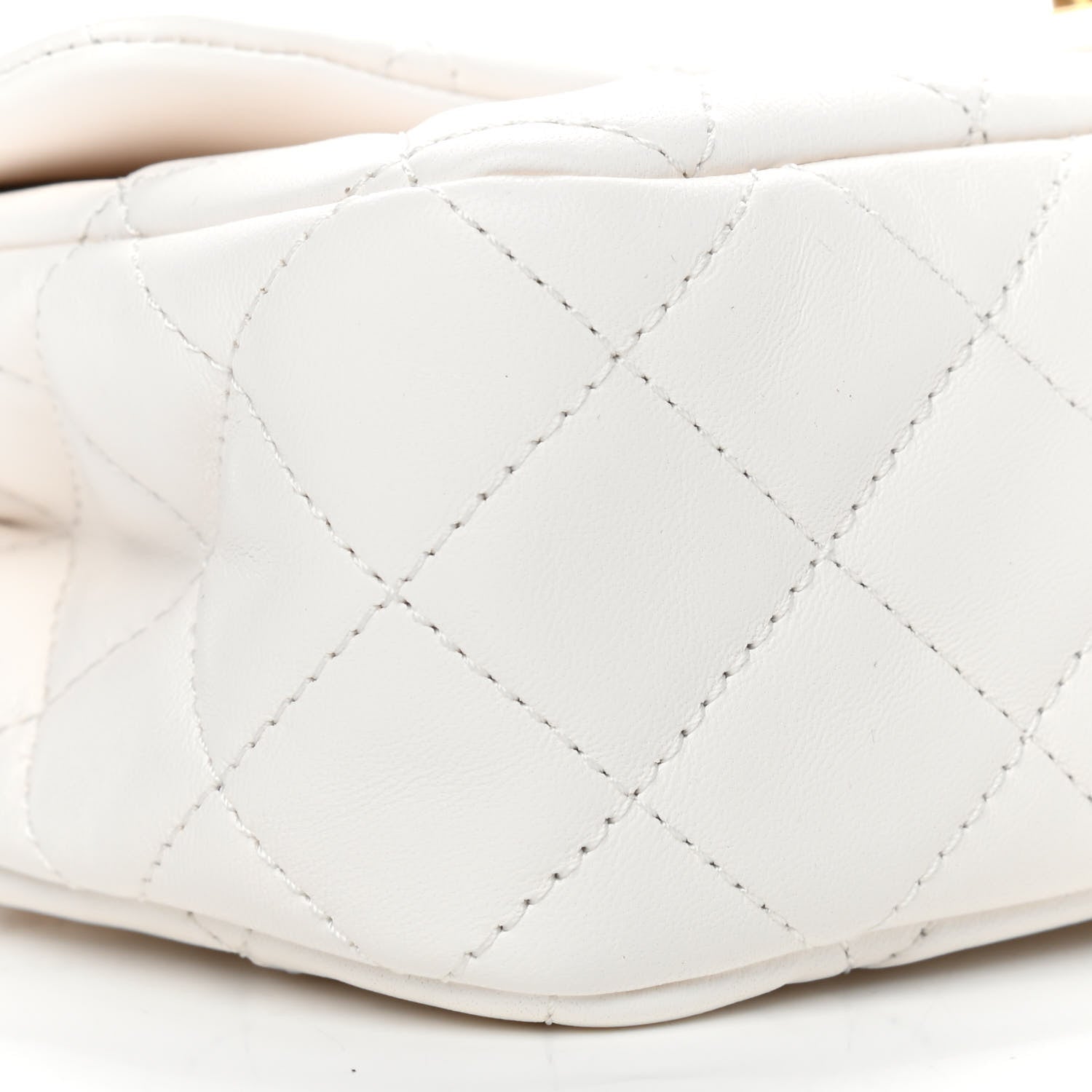 Chanel Lambskin Quilted Mini Rectangular Pearl Crush Flap White 8 of 9