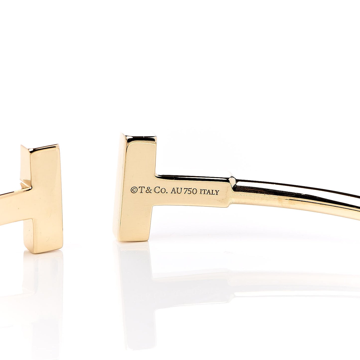 18K Yellow Gold Diamond T Wire Bracelet