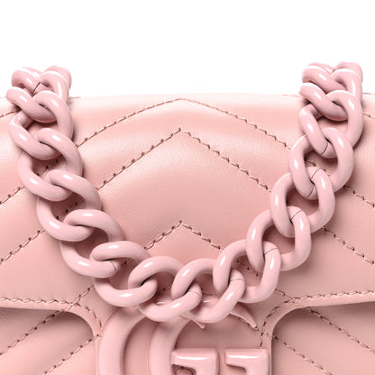 Gucci Calfskin Matelasse Monochrome GG Marmont Chain Belt Bag Perfect Pink 8 of 10