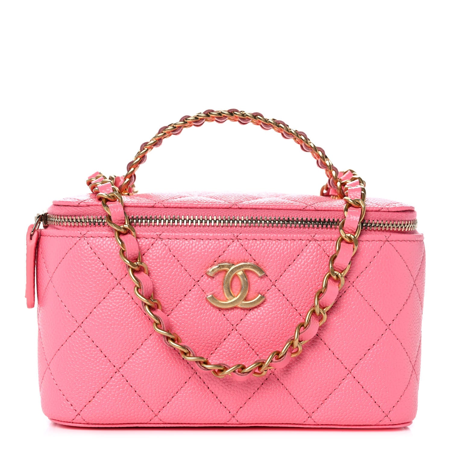 Chanel Shiny Caviar Quilted Pick Me Up Vanity Case Pink 1 of 14
