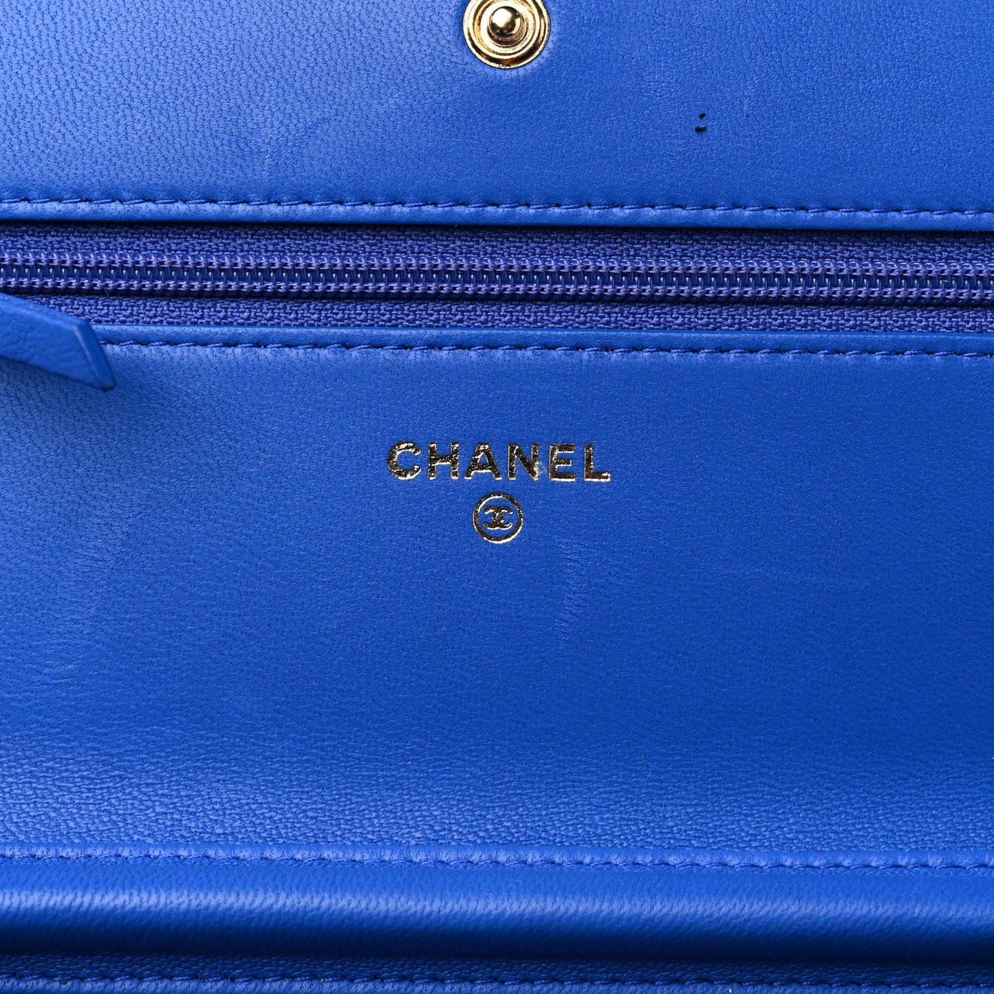 Lambskin Quilted Boy Wallet On Chain WOC Blue