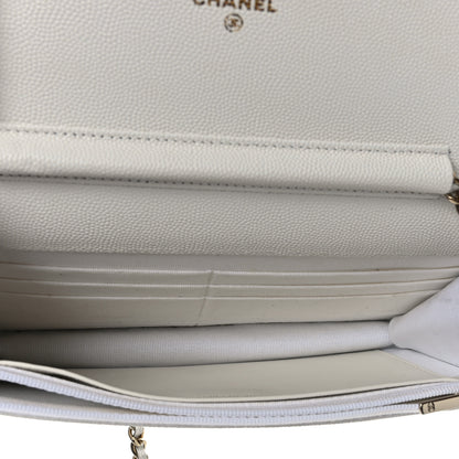 Chanel Caviar Quilted Wallet On Chain WOC White 5 of 9