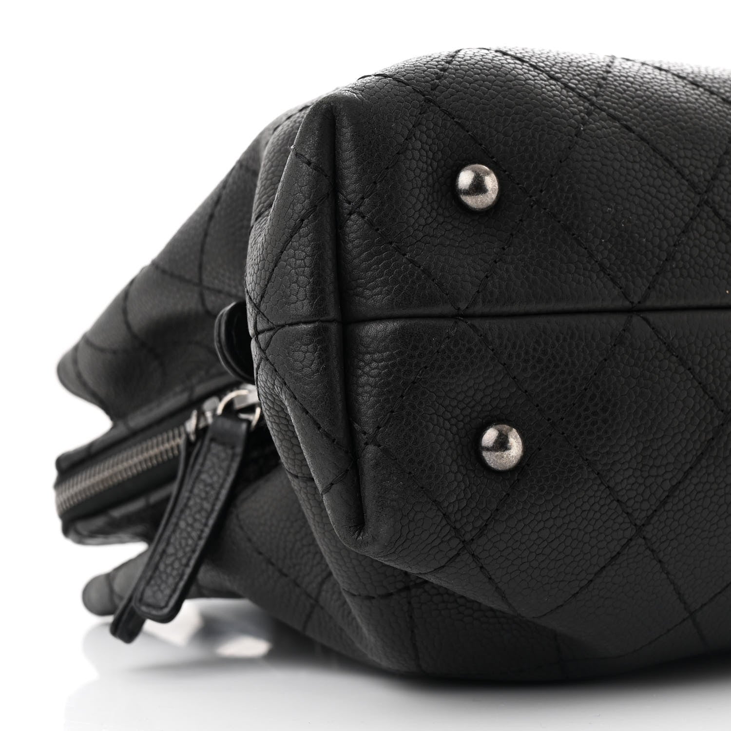 Chanel Grained Vegetal Calfskin Small Urban Shopping Tote Black 9 of 10