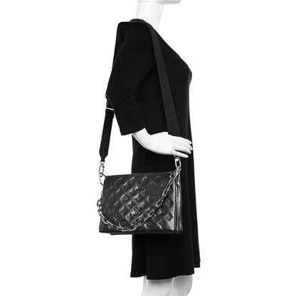Louis Vuitton Lambskin Embossed Monogram Coussin PM Anthracite 2 of 9