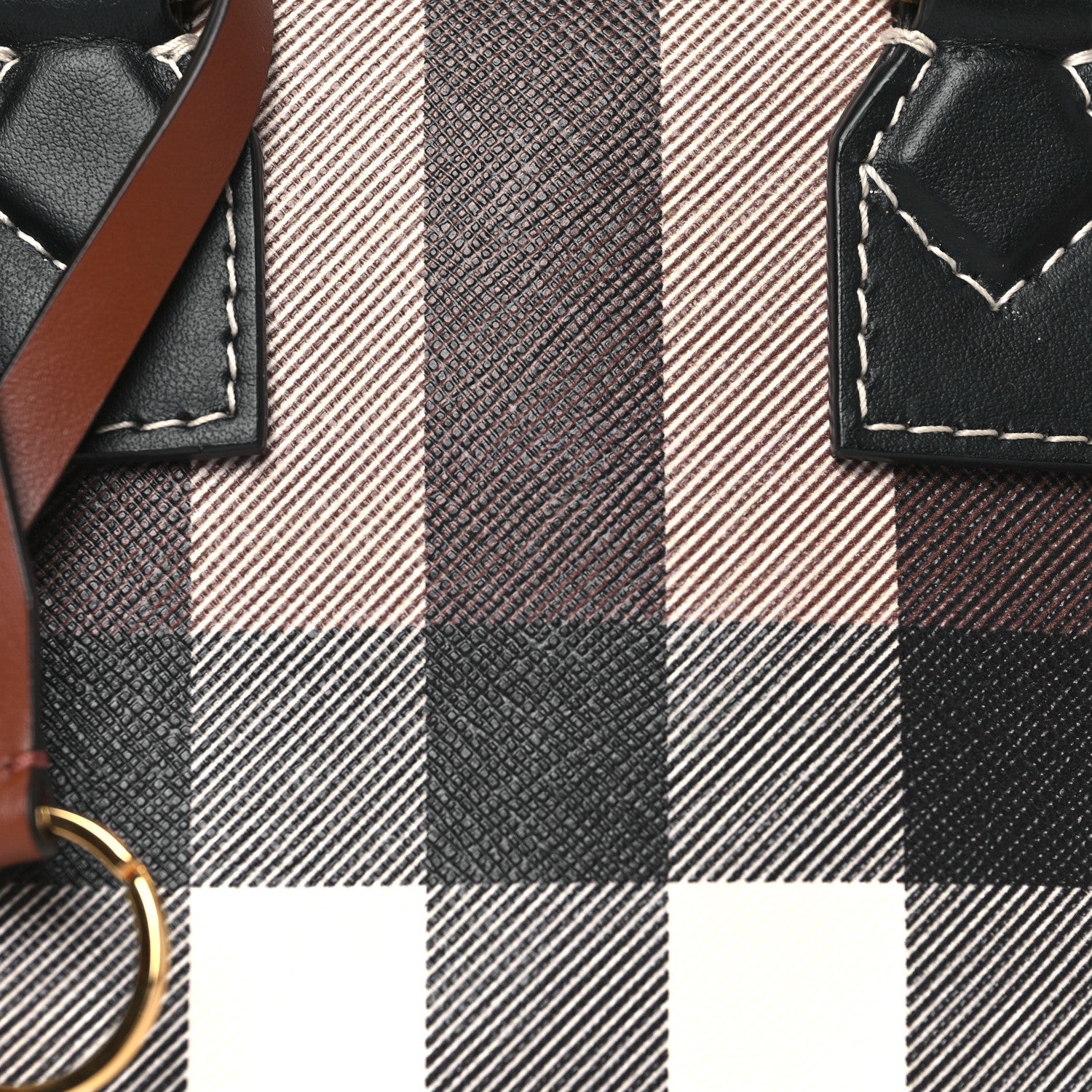 Burberry E-canvas Check Mini Bowling Bag Dark Birch Brown 8 of 10