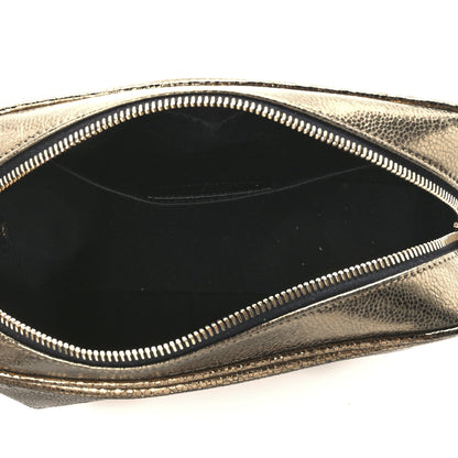 Saint Laurent Calfskin Lame Monogram Small Lou Camera Bag Gold Olive 5 of 12