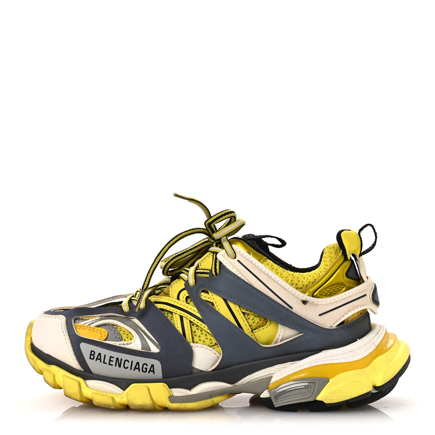 Balenciaga Mesh Nylon Mens Track Sneakers 36 Yellow Black White 1 of 13