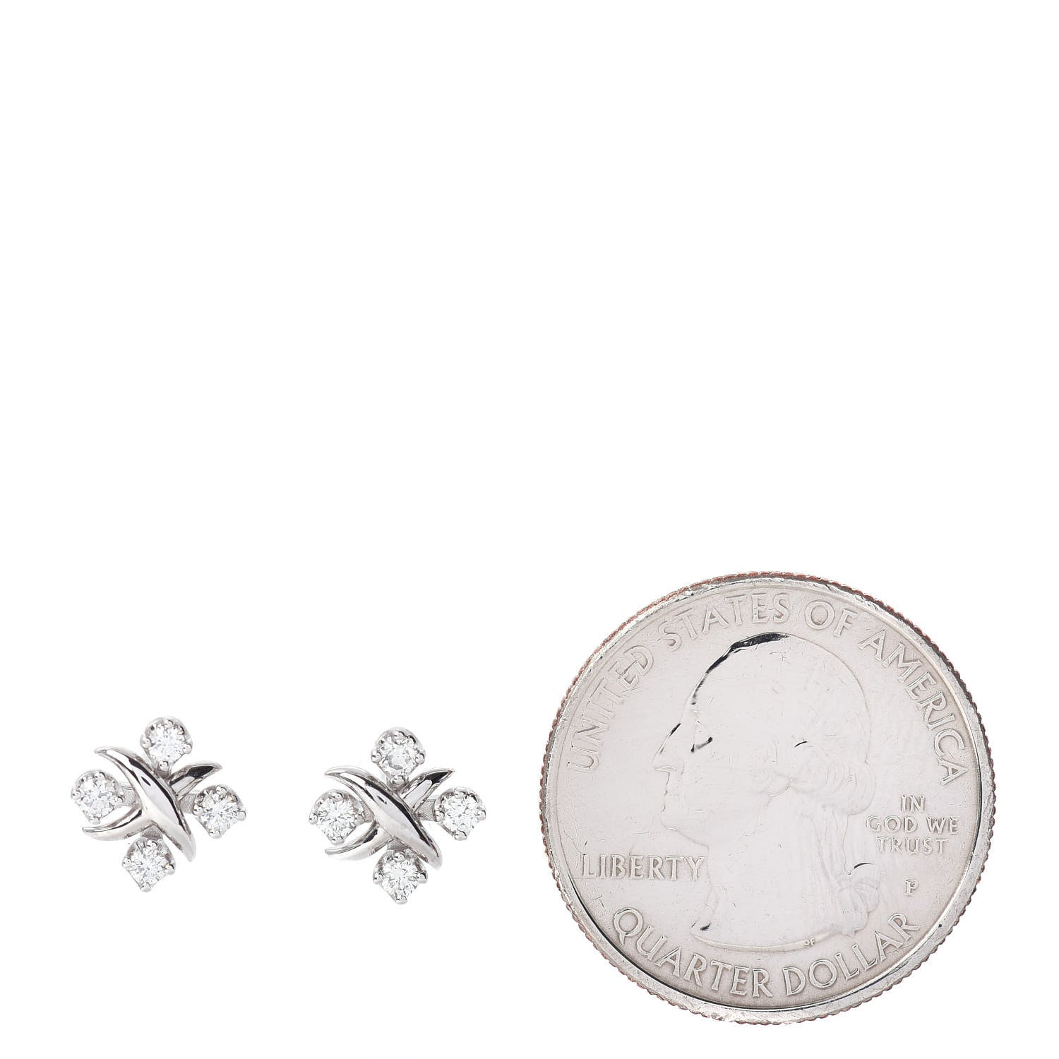 Tiffany Platinum Diamond Schlumberger Lynn Earrings 2 of 5