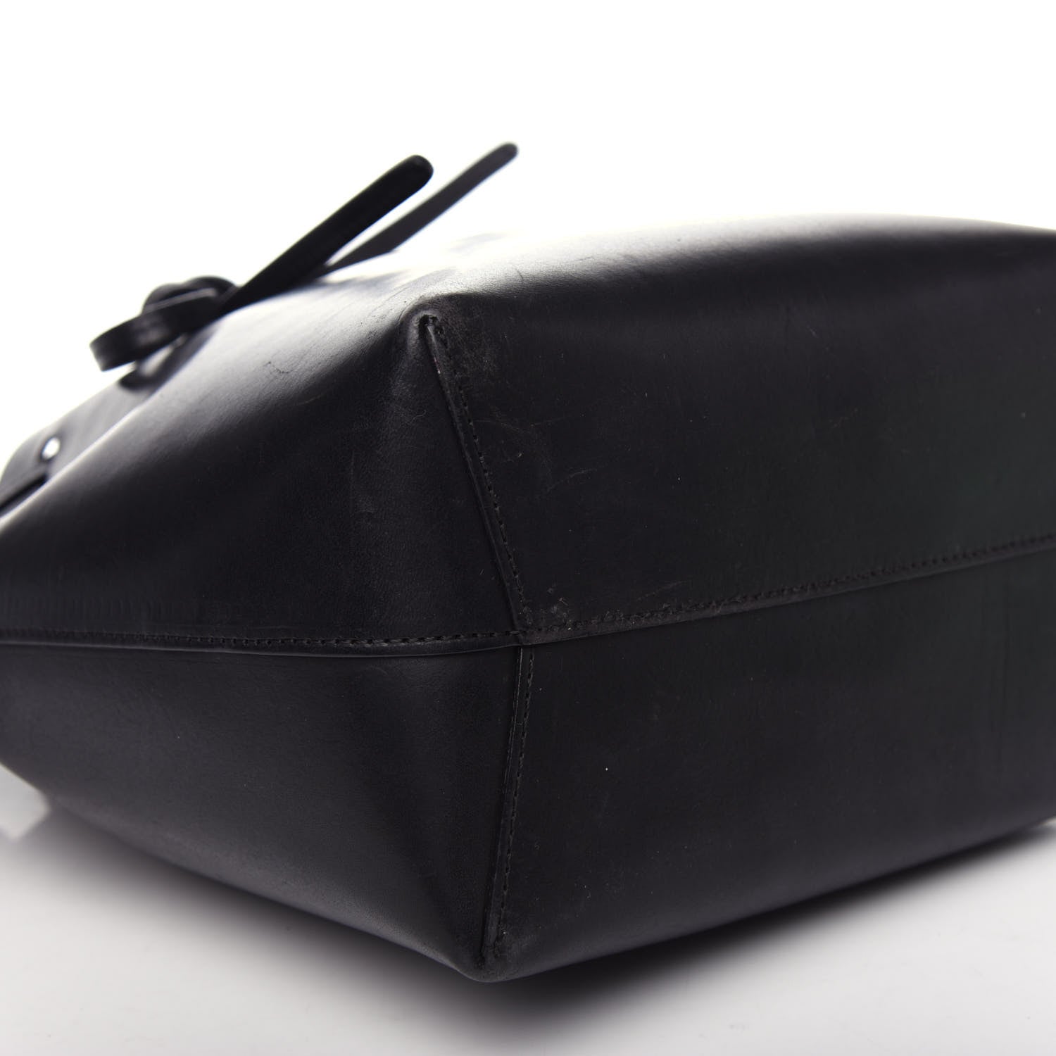 Mansur Gavriel Vegetable Tanned Calfskin Mini Bucket Bag Black Flamma 8 of 9