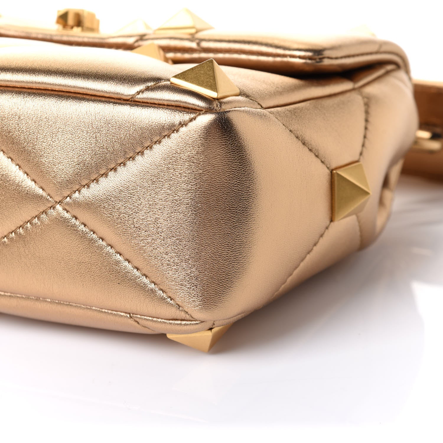 Valentino Garavani Nappa Medium Roman Stud Shoulder Bag Antique Brass 8 of 8