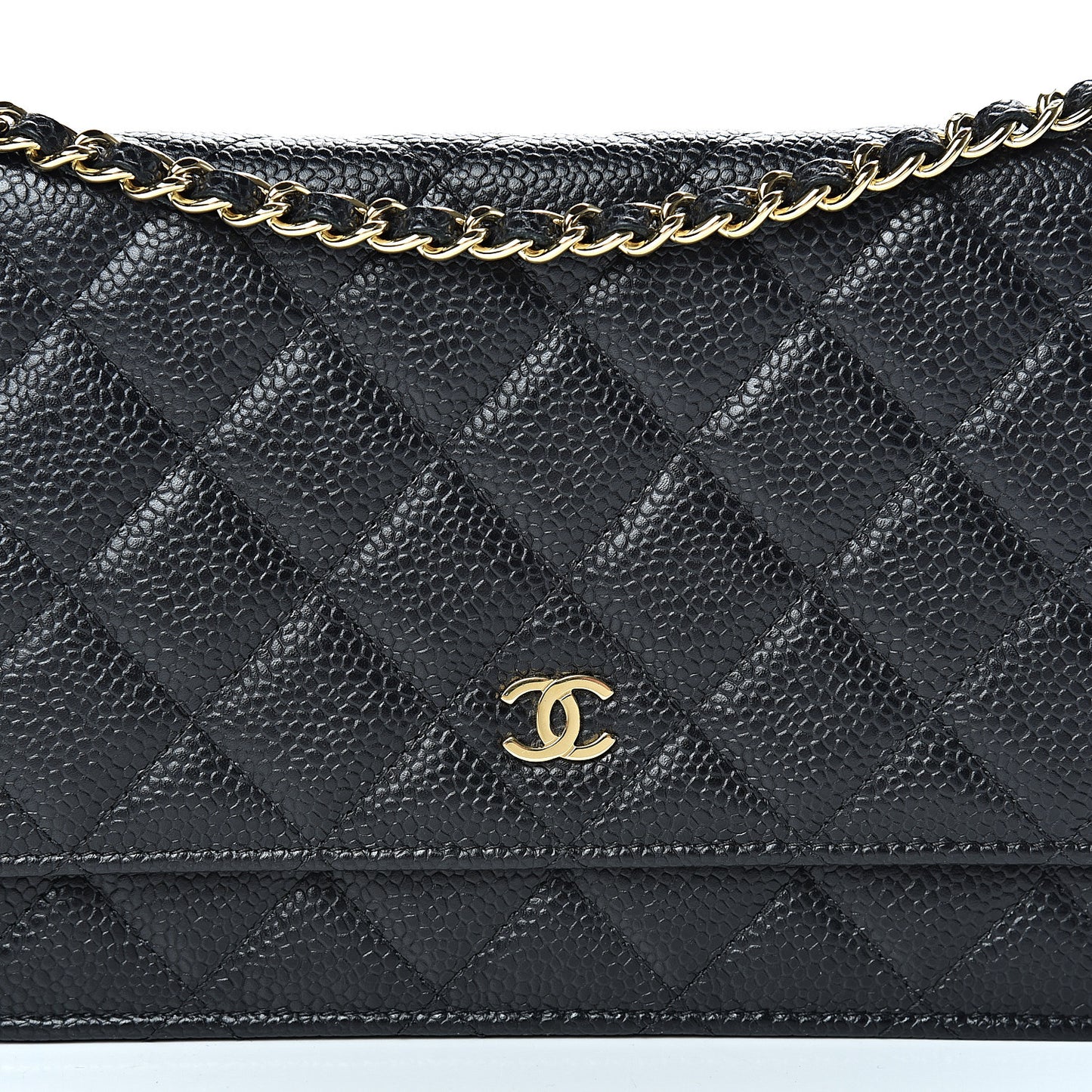 Caviar Quilted Wallet On Chain WOC Black