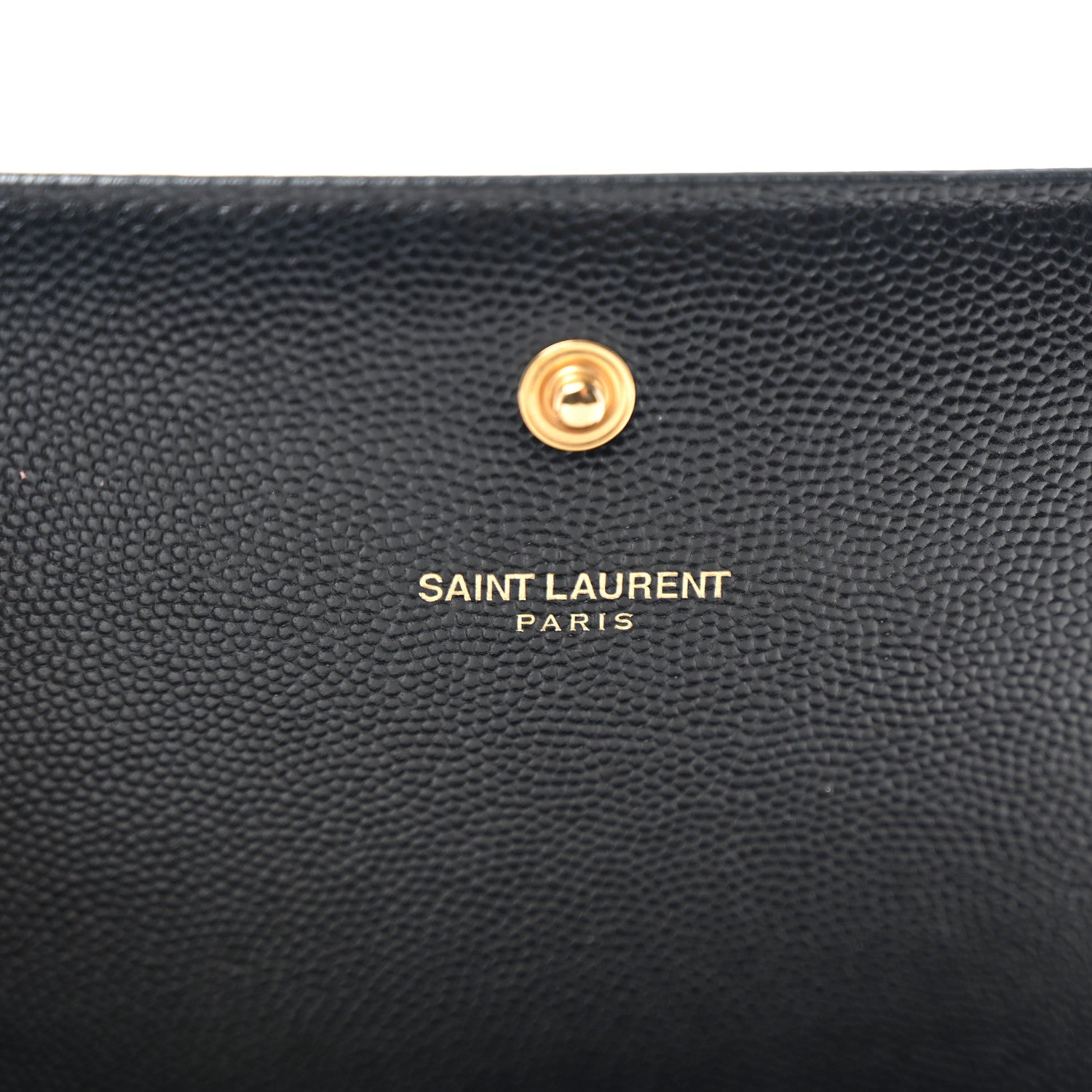Saint Laurent Grain De Poudre Monogram Chain Wallet Black 6 of 9