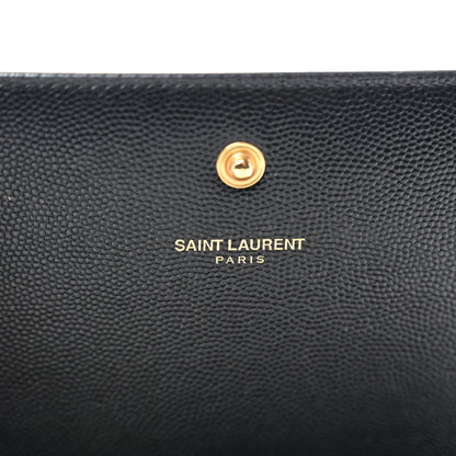 Saint Laurent Grain De Poudre Monogram Chain Wallet Black 6 of 9
