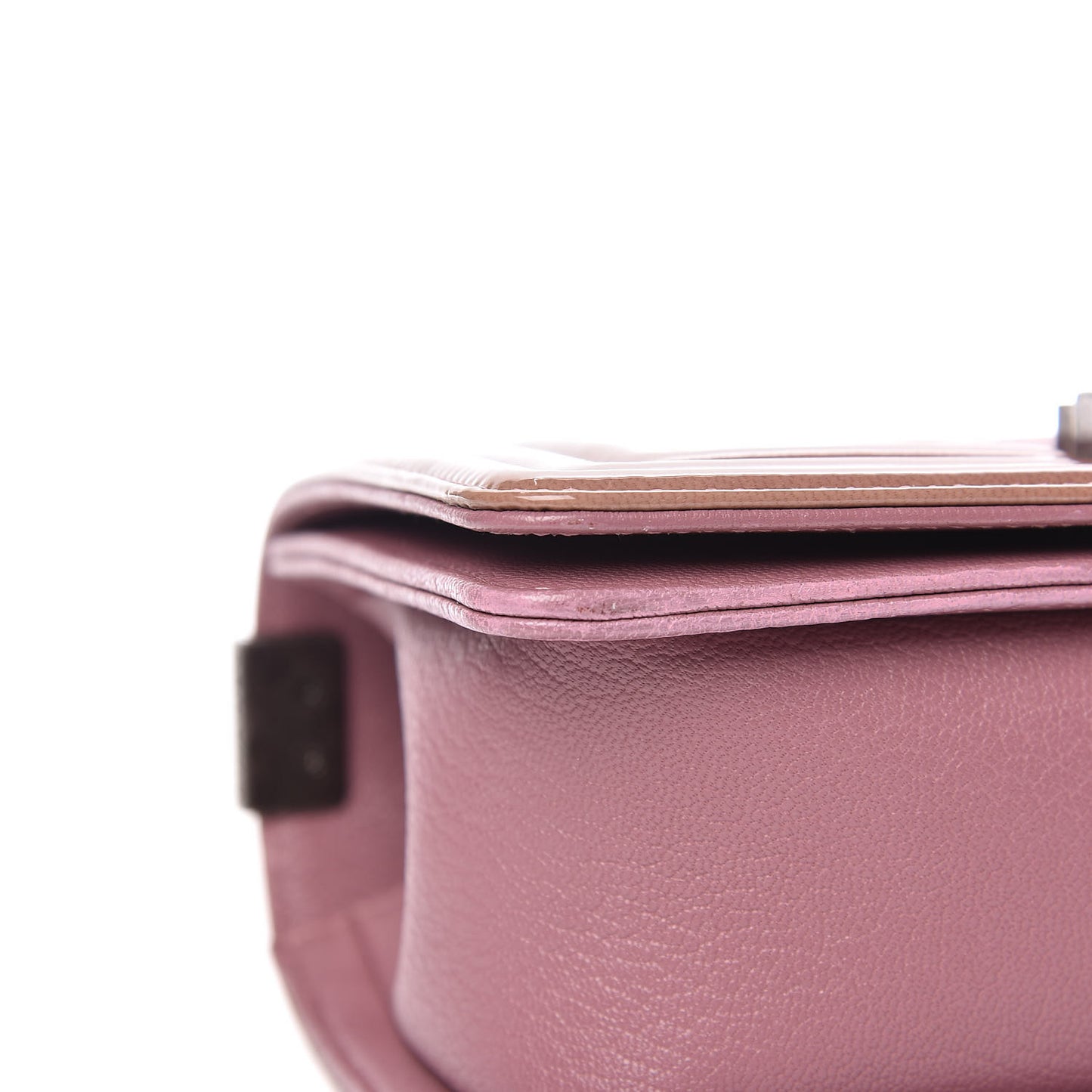 Goatskin Quilted Patent Small Duo Boy Flap Pink