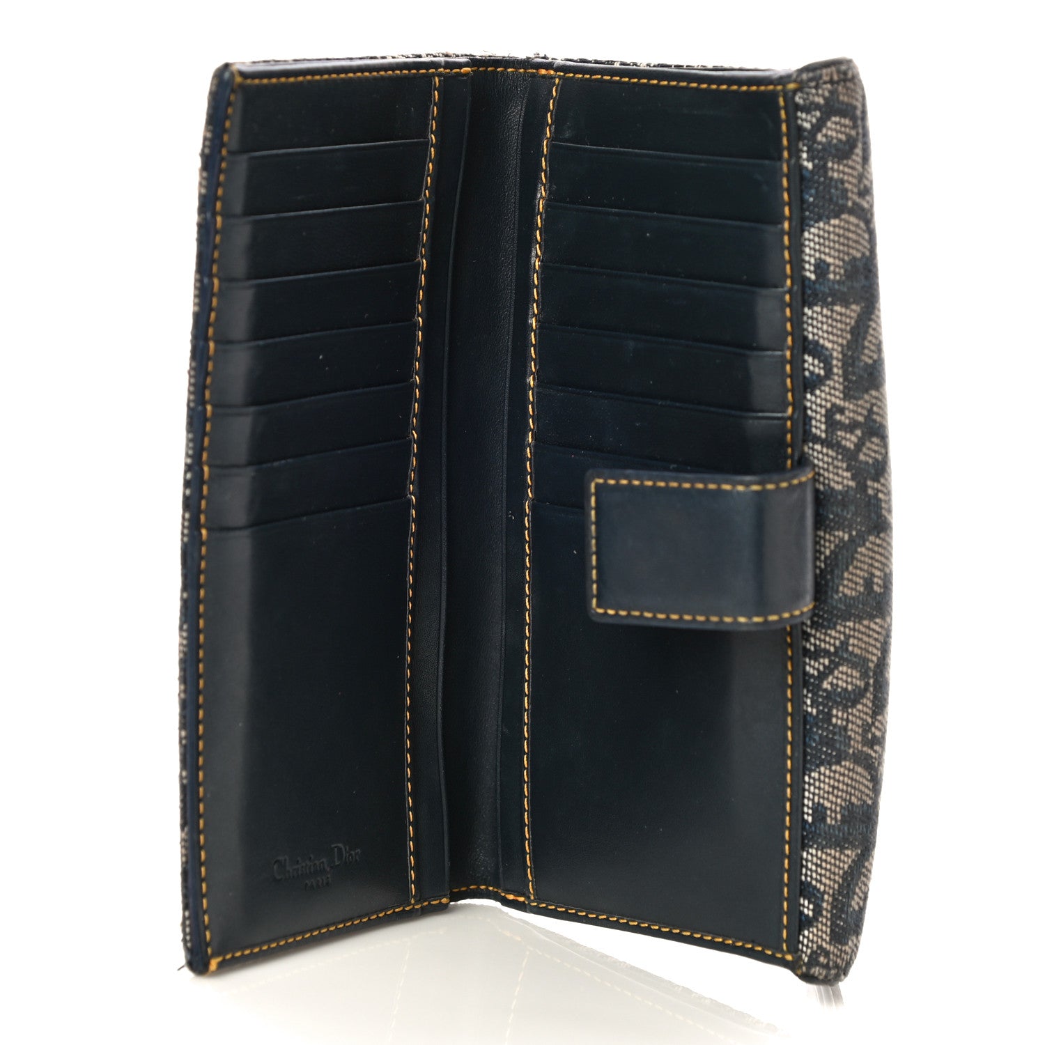 Christian Dior Monogram Saddle Wallet Navy 5 of 13