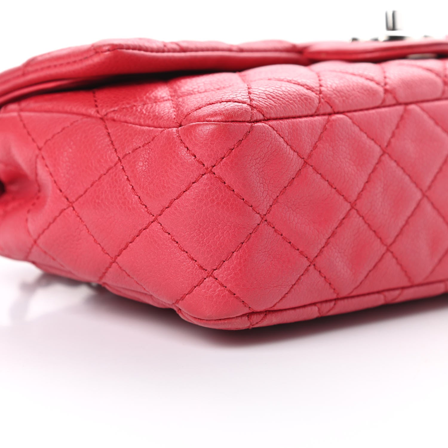 Chanel Washed Caviar Quilted Medium Double Flap Red 9 of 13