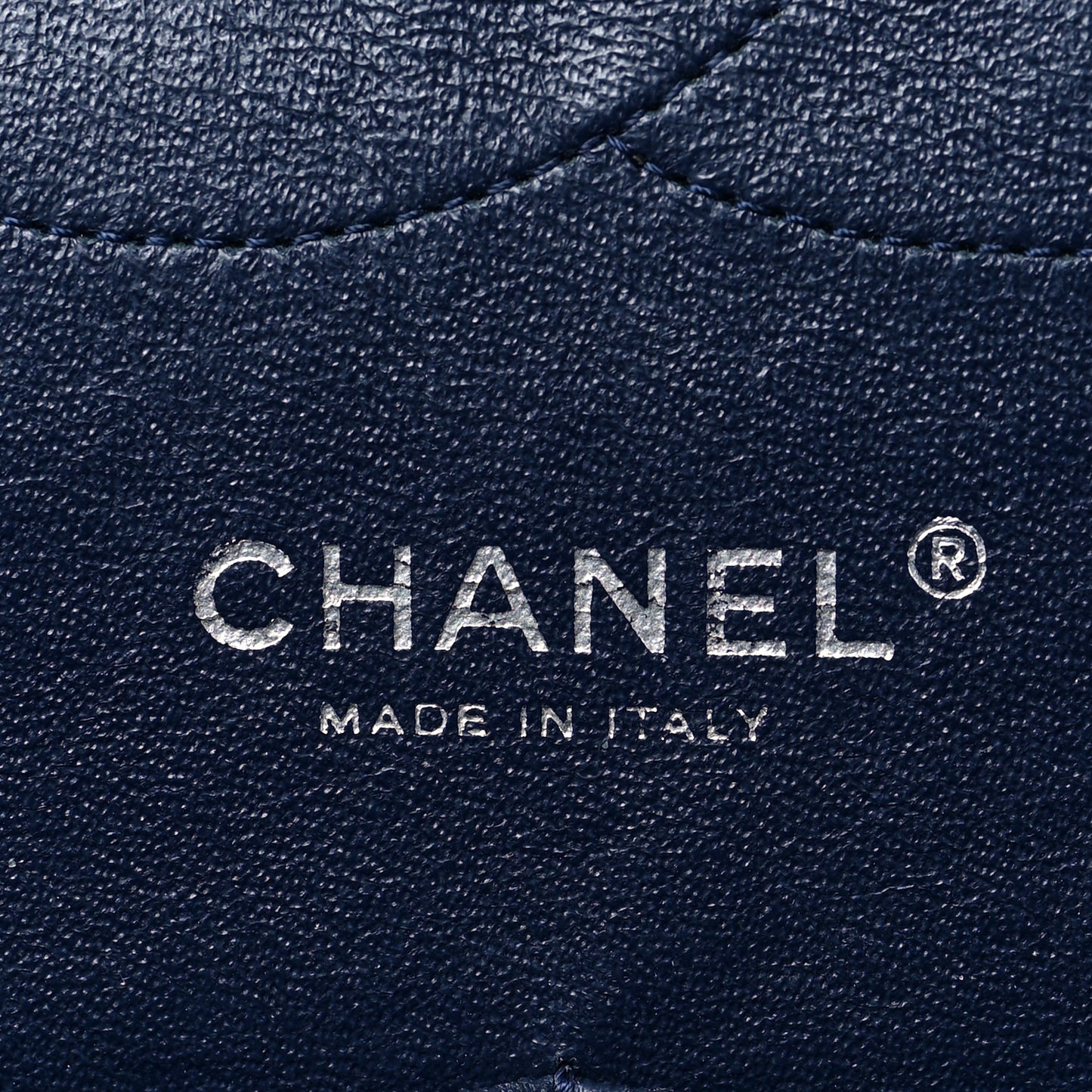 Caviar Quilted Jumbo Double Flap Navy Blue