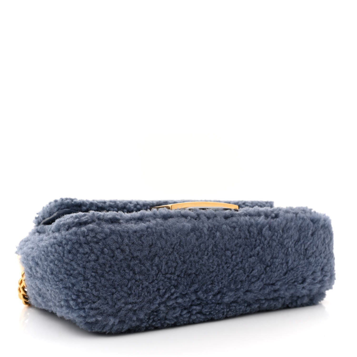 Fendi Shearling FF Midi Chain Baguette Mirto 4 of 10