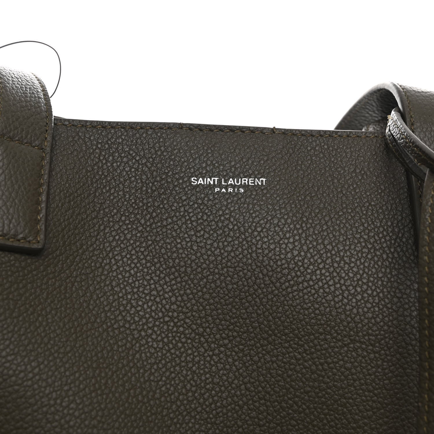 Saint Laurent Calfskin Bold Shopping Tote Khaki 7 of 10