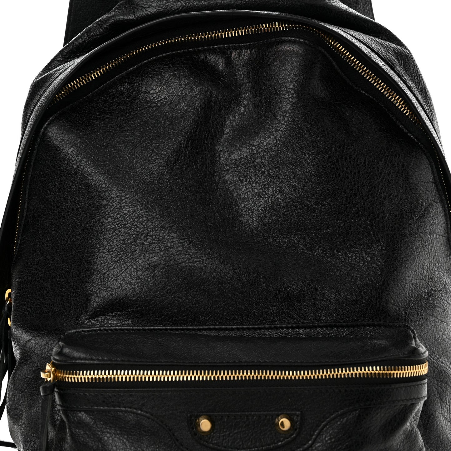 Agneau Classic Gold Hardware Backpack Black
