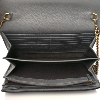 Gucci Cellarius Calfskin GG Marmont Chain Wallet Deep Grey 5 of 9