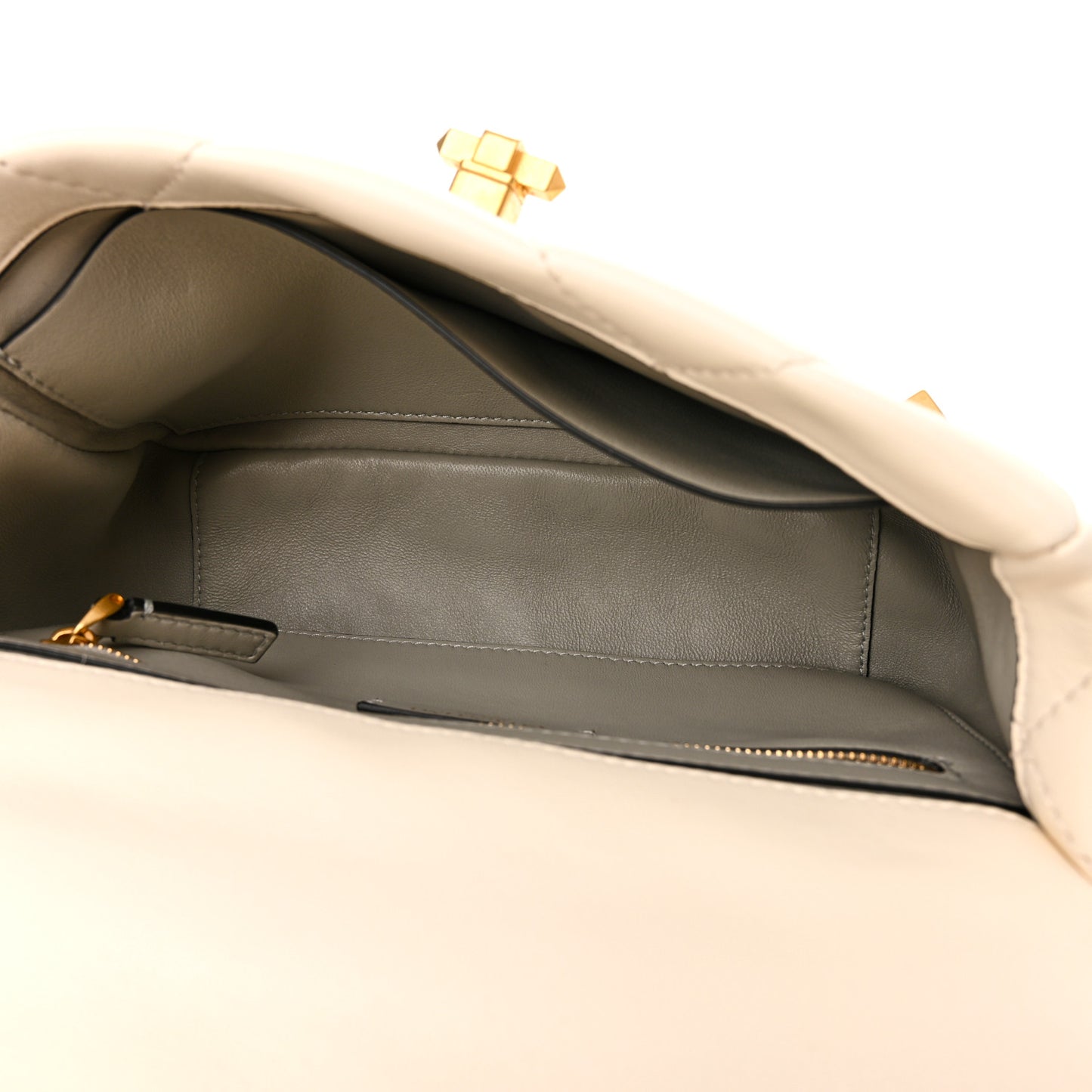 Nappa Medium Roman Stud Shoulder Bag Ivory