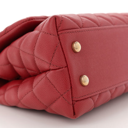 Chanel Caviar Lizard Embossed Quilted Mini Coco Handle Flap Red 9 of 10