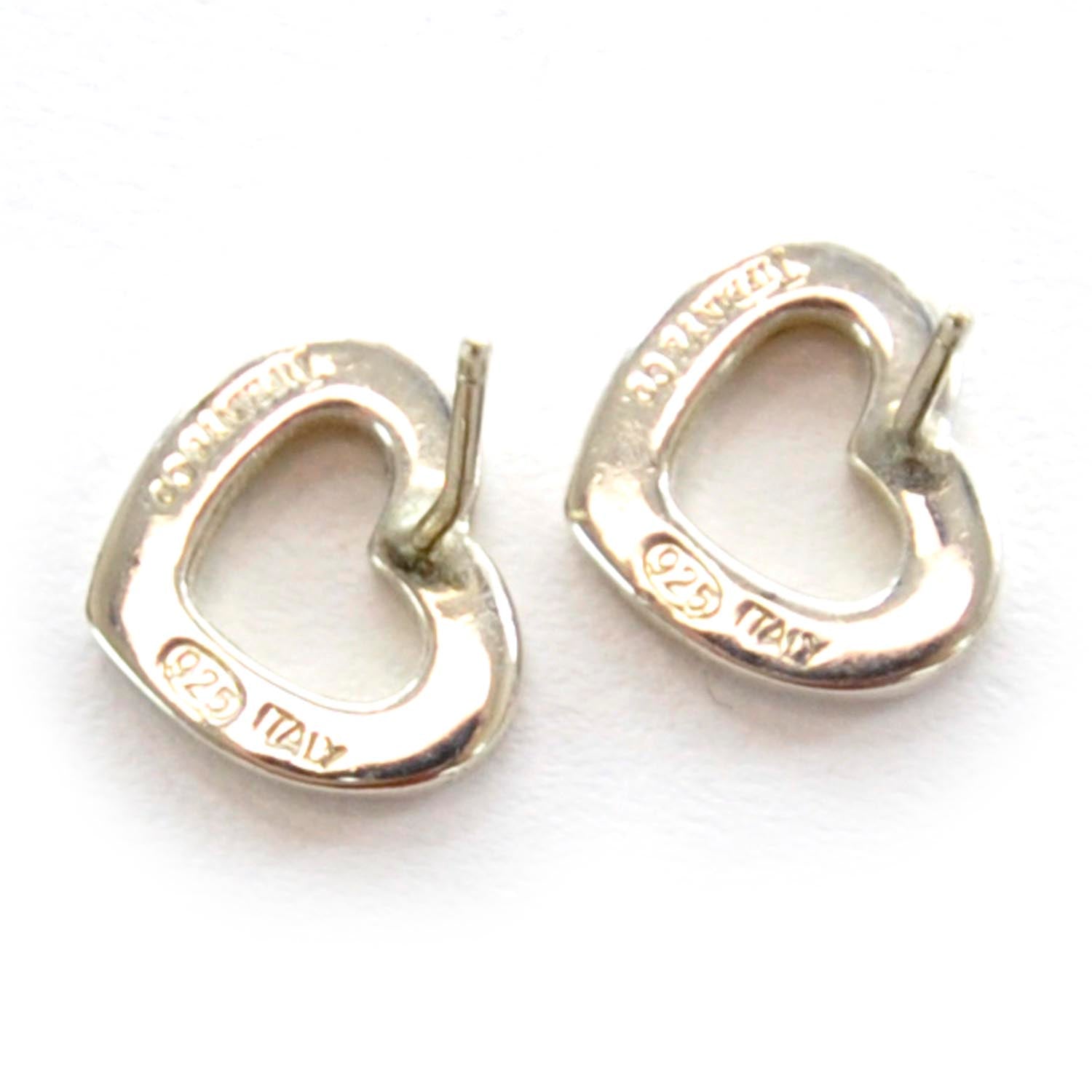 Tiffany Sterling Silver Open Heart Earrings 2 of 2
