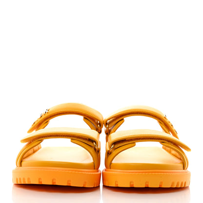 Christian Dior Lambskin Dioract 10mm Slide Sandals 39.5 Amber Yellow 2 of 8