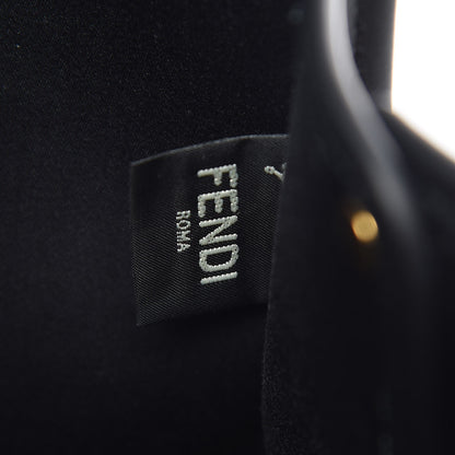 Fendi Glazed Fabric Vitello Century FF 1974 Stamp Patch Mini Peekaboo Defender Cover Mogano Panna Black 7 of 10