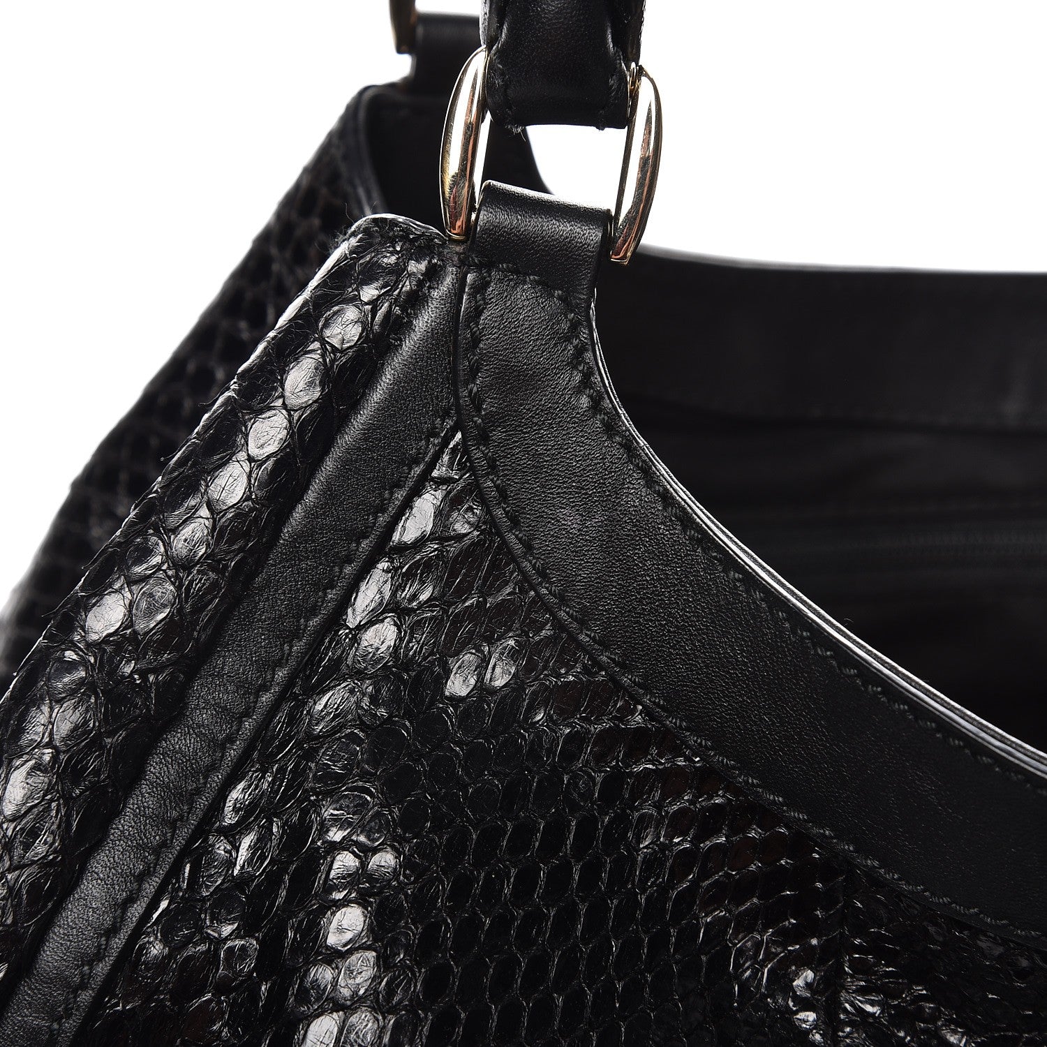 Gucci Python Large D Ring Hobo Black 11 of 12
