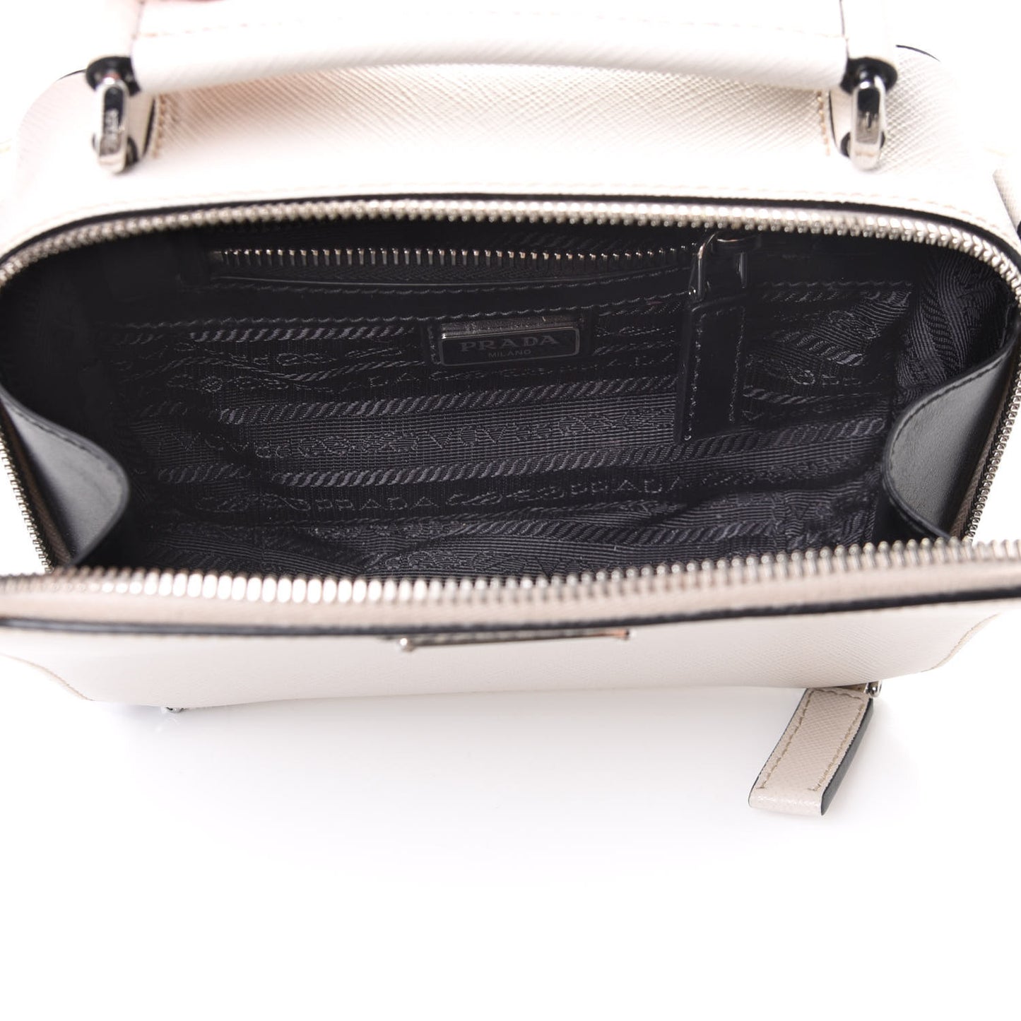 Saffiano Travel Small Brique Top Handle Crossbody Bag Talco