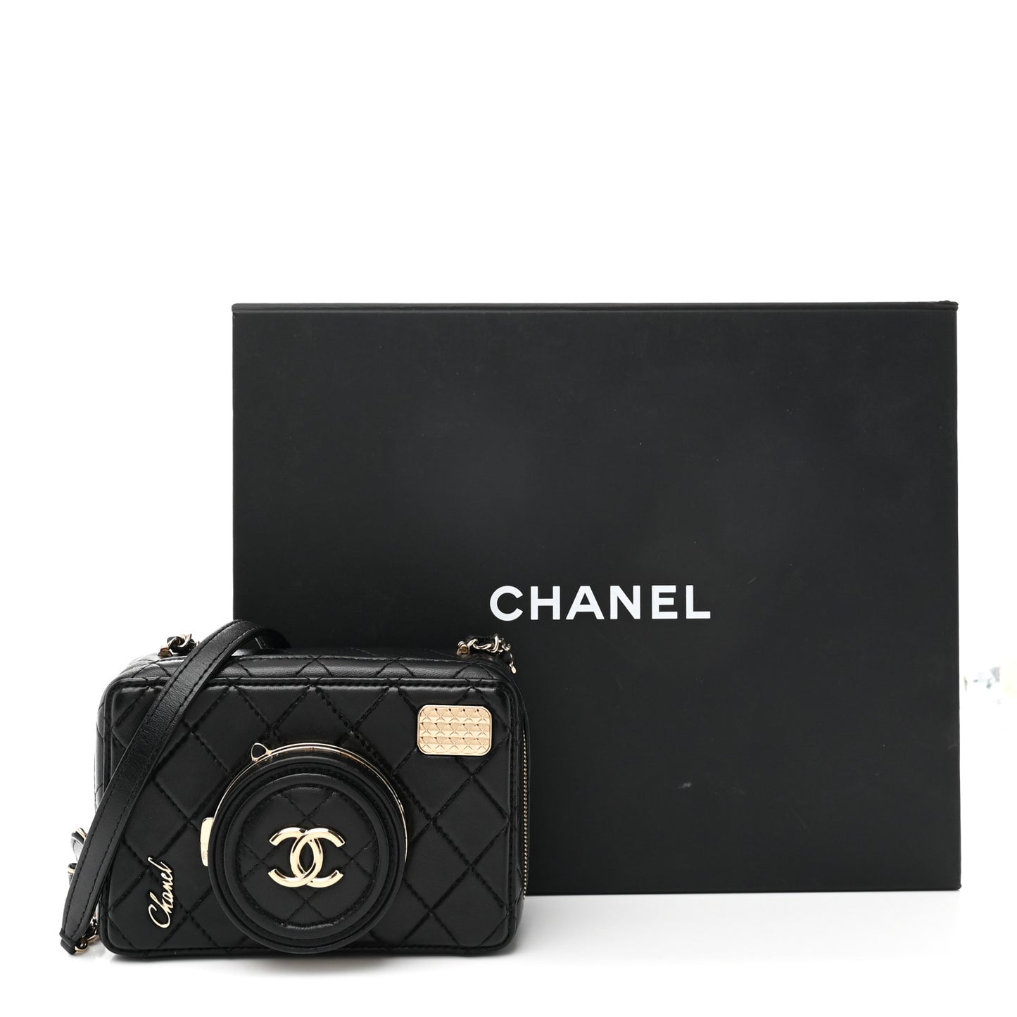 Lambskin Quilted Coco Click Bag Black