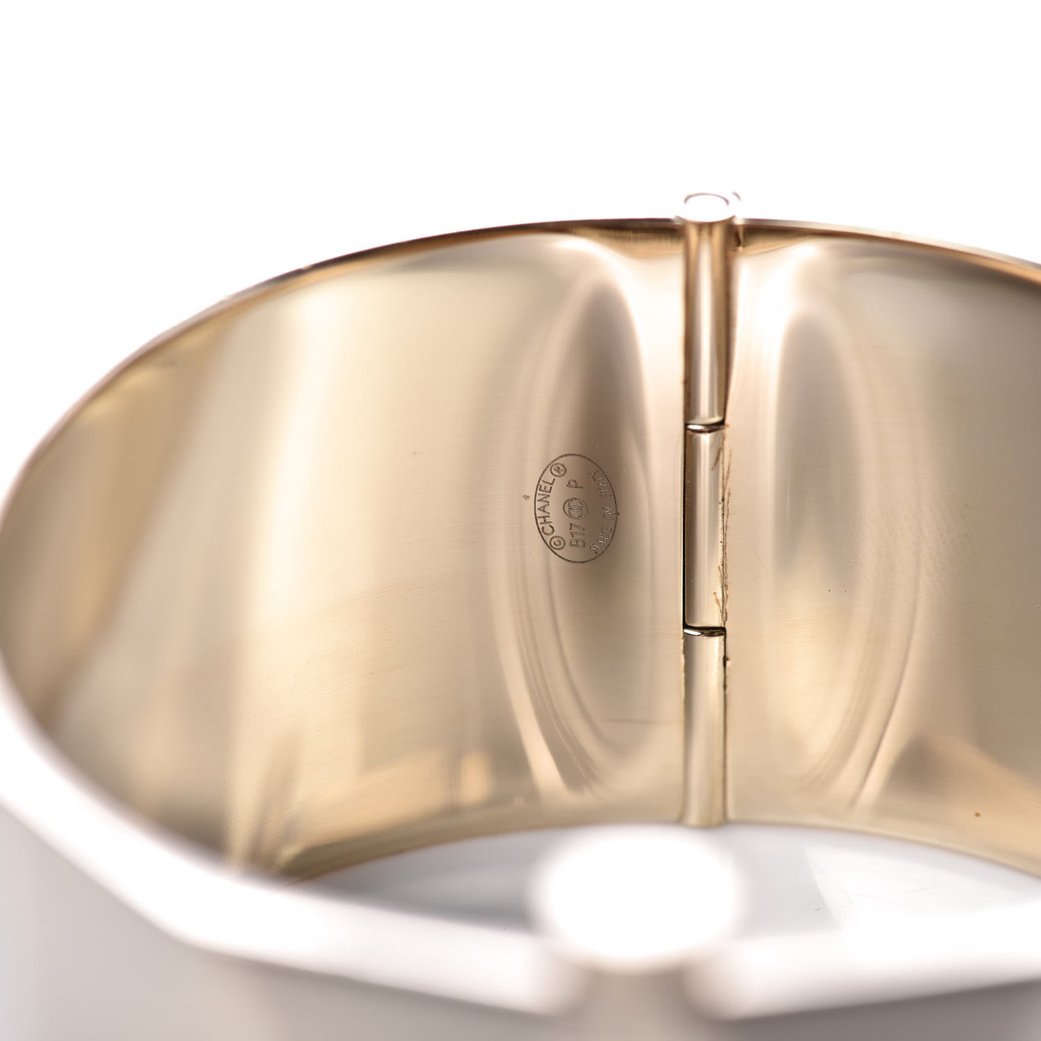 Chanel Quilted Metal CC Cuff Gold 5 of 6