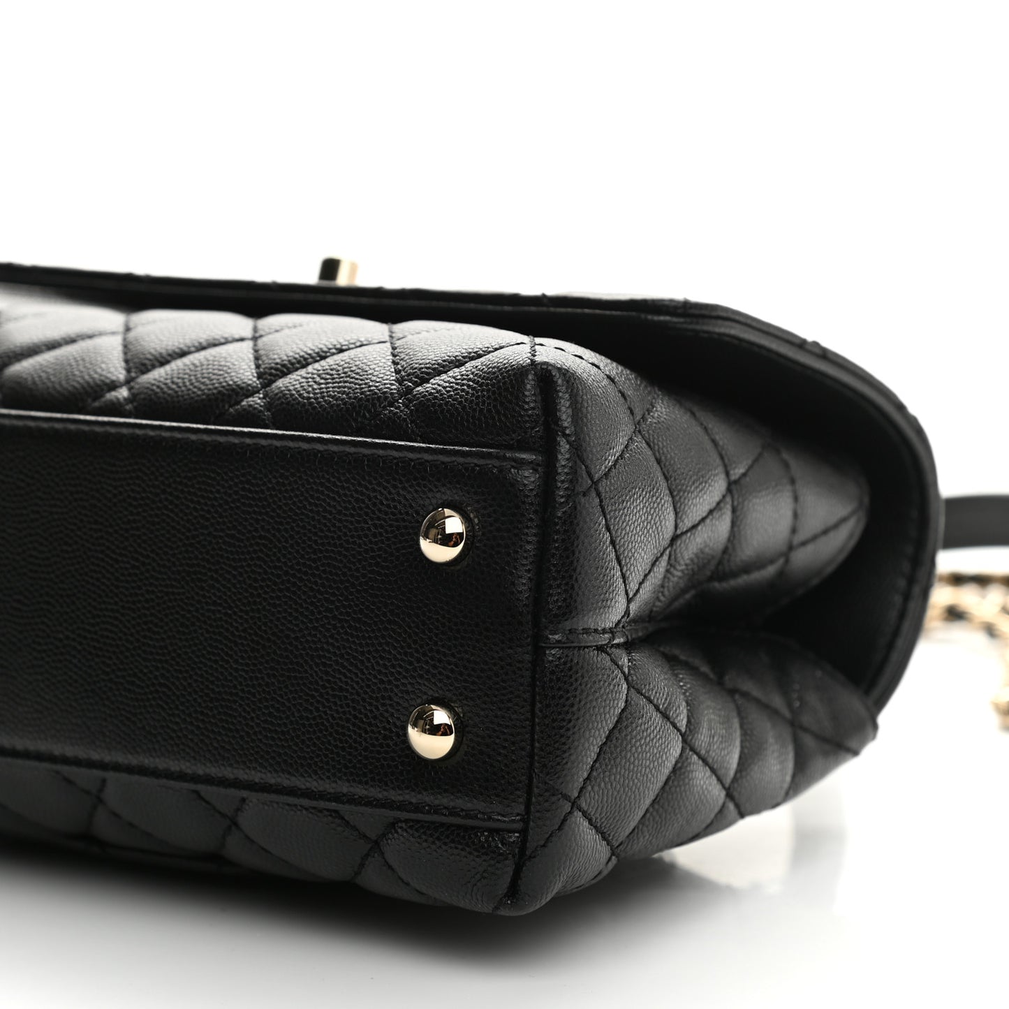 Caviar Quilted Mini Coco Handle Flap Black