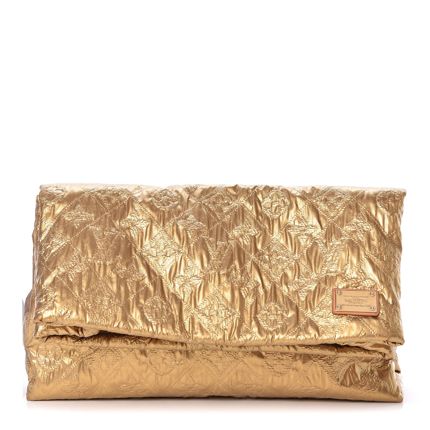 Jacquard Quilted Monogram Limelight Clutch PM Gold